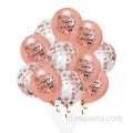 Multi Color Latex Fashion Round Standard Balloon 12 pollici Stampato Oro rosa Happy New Year 2020 Set Fornitori